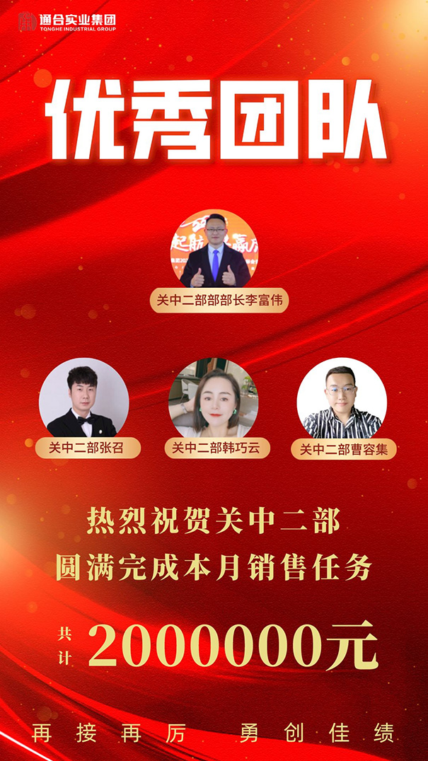 通合實(shí)業(yè)集團(tuán)8月優(yōu)秀團(tuán)隊(duì)及個(gè)人表彰！